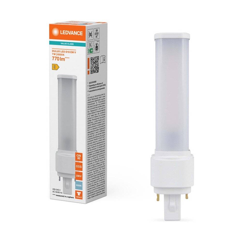 Preisbild für Ledvance DULUX LED D EM & AC Mains Value 7W 770lm - 865 Tageslichtweiß | Ersatz Für 18W