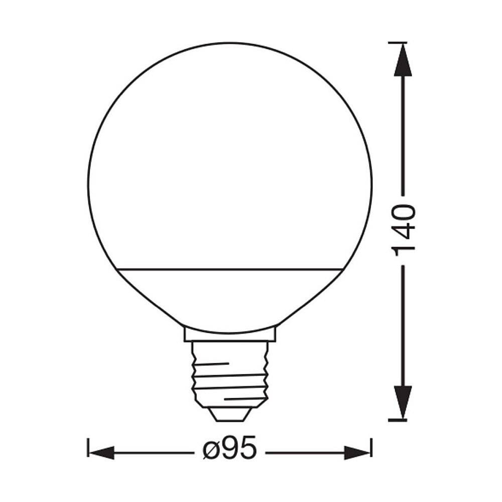 Preisbild für Osram Smart+ Matter Classic LED E27 Globe Matt 14W 1521lm - 827-865 Abstimmbares Weiß | Dimmbar