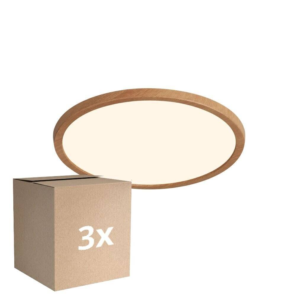 Mehrfachpackung 3x Nordlux LED Deckenleuchte Oja 29 Holz 18W 1600lm - 827 Extra Warmweiß | 3-Stuf-0
