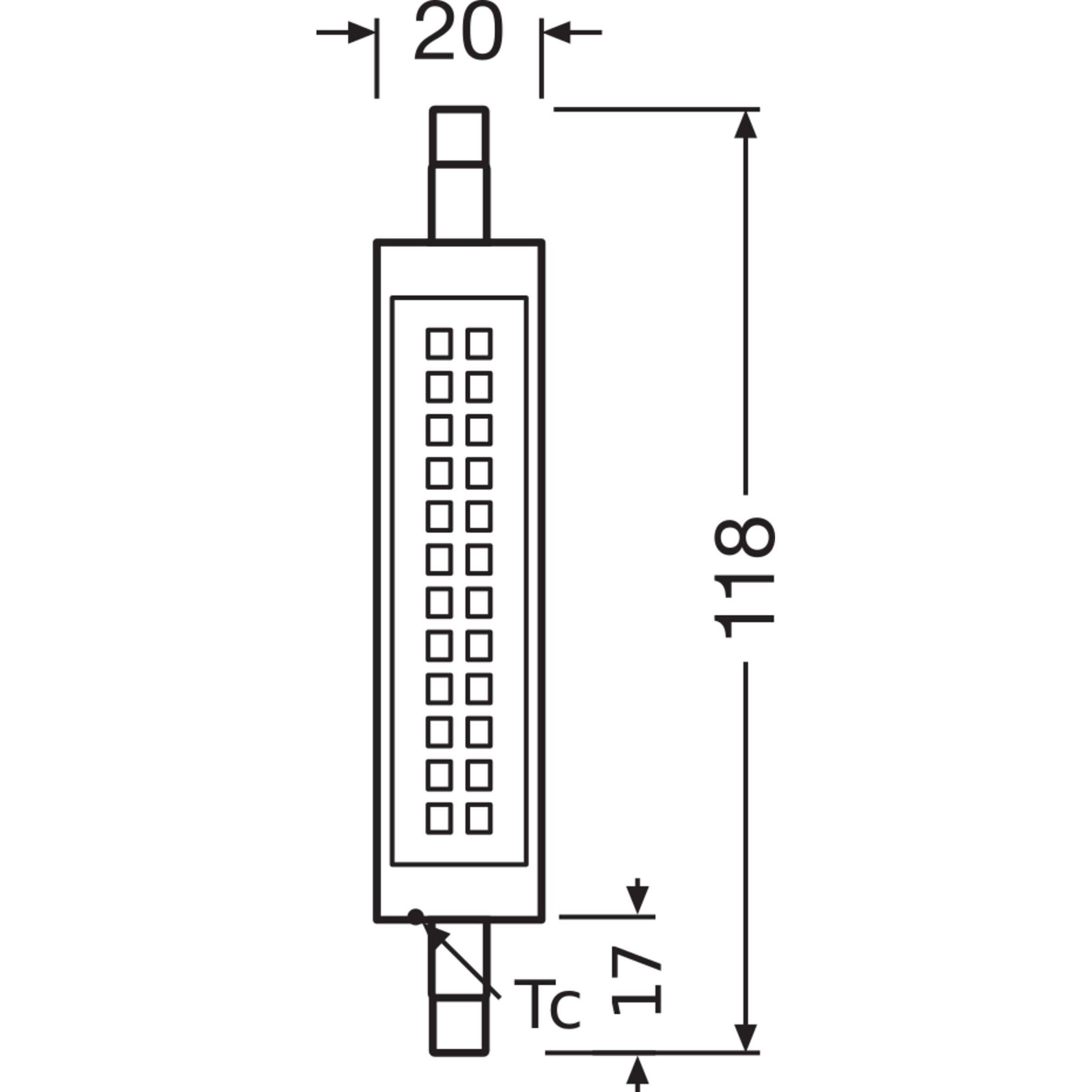 Preisbild für LEDV LED SLIM LINE 12-100W/827 1521lm R7s 300° 15000h 118x20mm EEK E