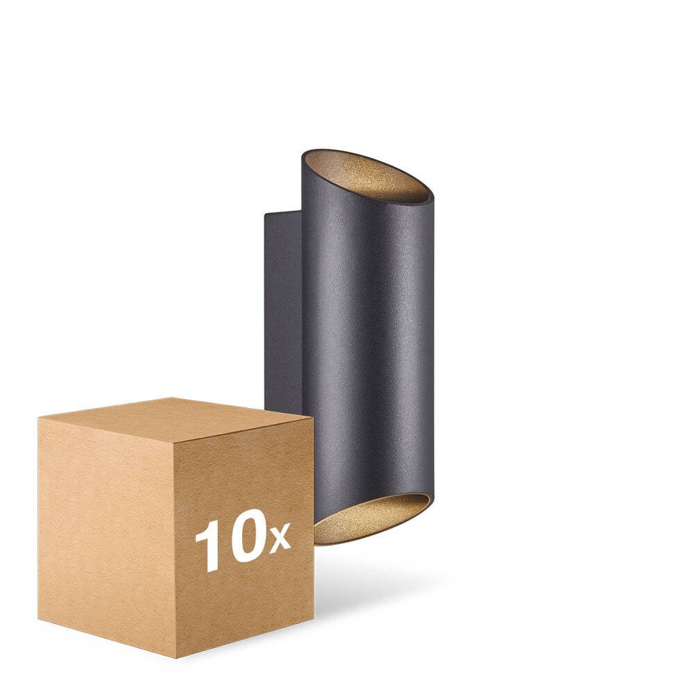 Mehrfachpackung 10x Nordlux Nico Wandleuchte Aluminium Schwarz Up & Down | Geeignet für 2x GU10-0