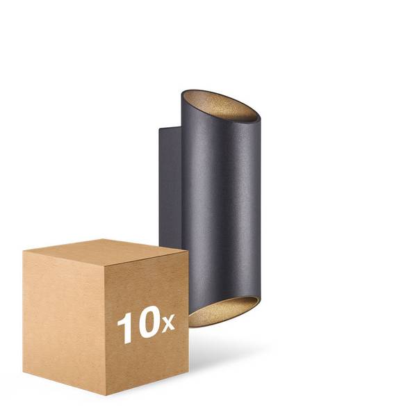Mehrfachpackung 10x Nordlux Nico Wandleuchte Aluminium Schwarz Up & Down | Geeignet für 2x GU10