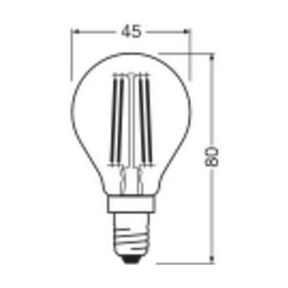 Symbolbild für LEDV LED Tropfen 3,4-40W/827 470lm E14 Filament klar dimmbar 320° EEK D