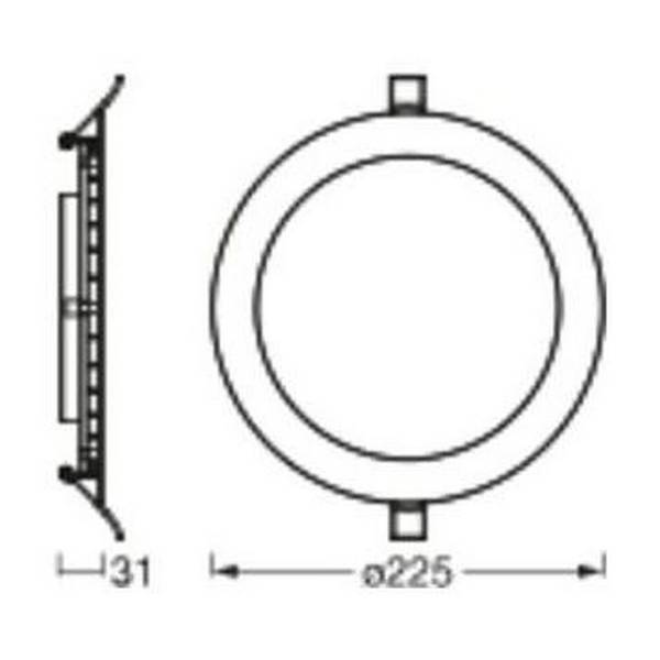 Osram LED Downlight Recess Slim Weiß 22W 2000lm 110d - 830 Warmweiß | Ausschnitt 120mm - IP20