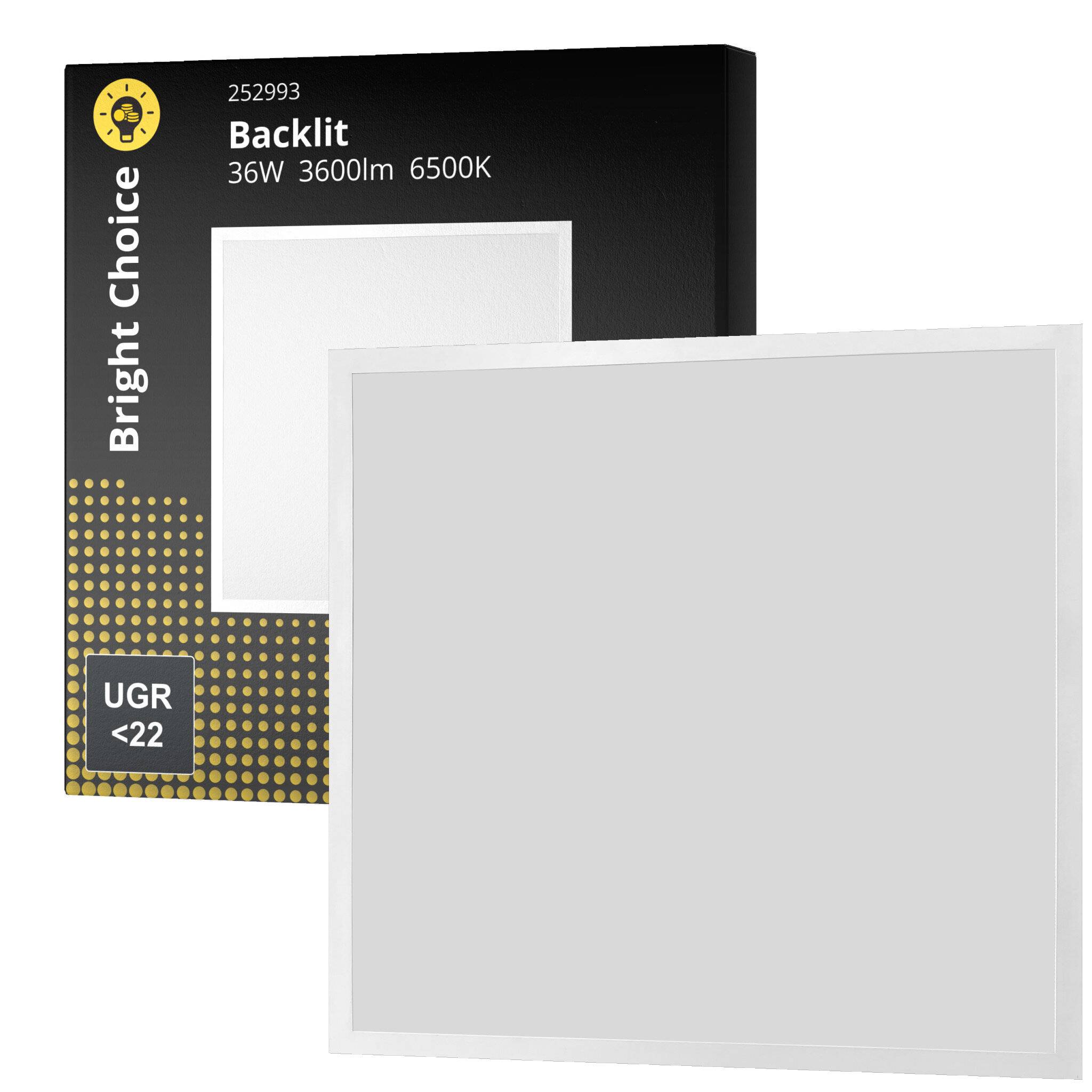 Bright Choice LED Panel Backlit 36W 3600lm - 865 Tageslichtweiß | 60x60cm - UGR-0