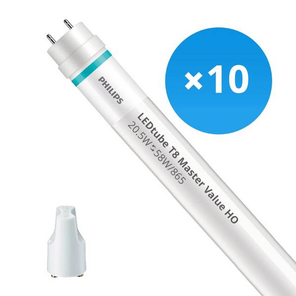 Mehrfachpackung 10x Philips LED Röhre T8 MASTER Value (EM/Mains) High Output 20.5W 3100lm - 865 T