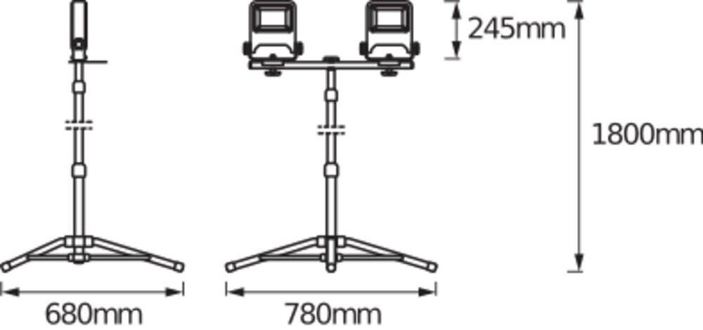 Preisbild für LEDVANCE LED Worklights - TRIPOD L Baustrahler Stativlänge (max.): 1500 mm 100 W 9000 lm Neutralweiß 4058075213999