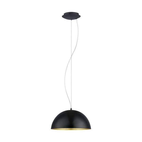 Eglo Pendelleuchte Gaeta 1 Stahl Schwarz Gold | IP20 - Geeignet für 1x E27