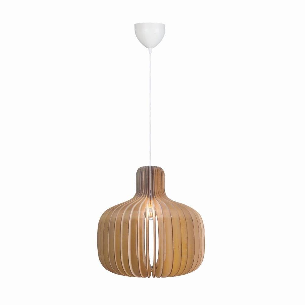 Nordlux Hazo 43 Pendelleuchte Holz Braun | Geeignet für 1x E27-0