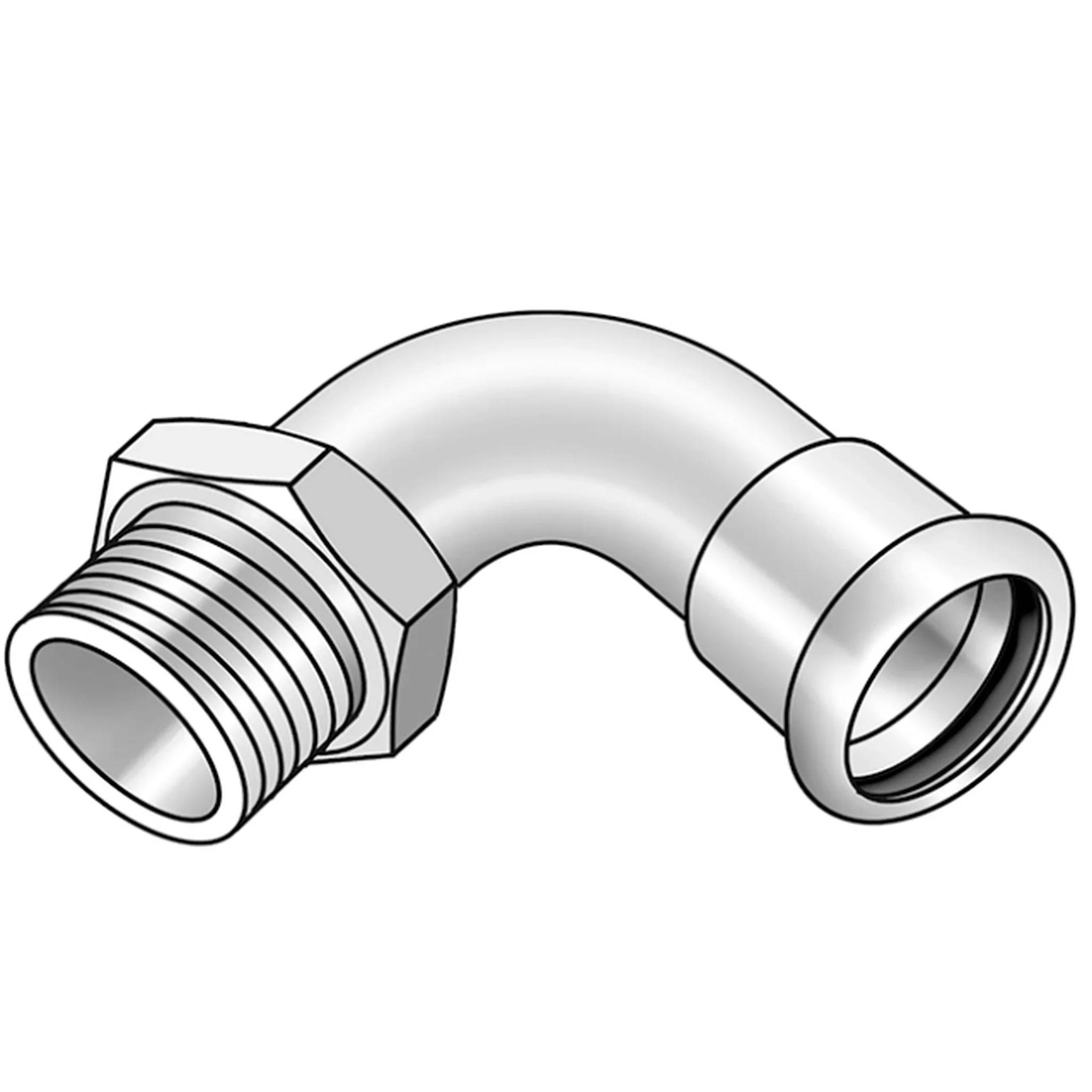 KE Kelit CP460, STEELFIX, C-Stahl Press-Übergangsbogen, 90°, mit AG 42x6/4", 1 Stk.-0