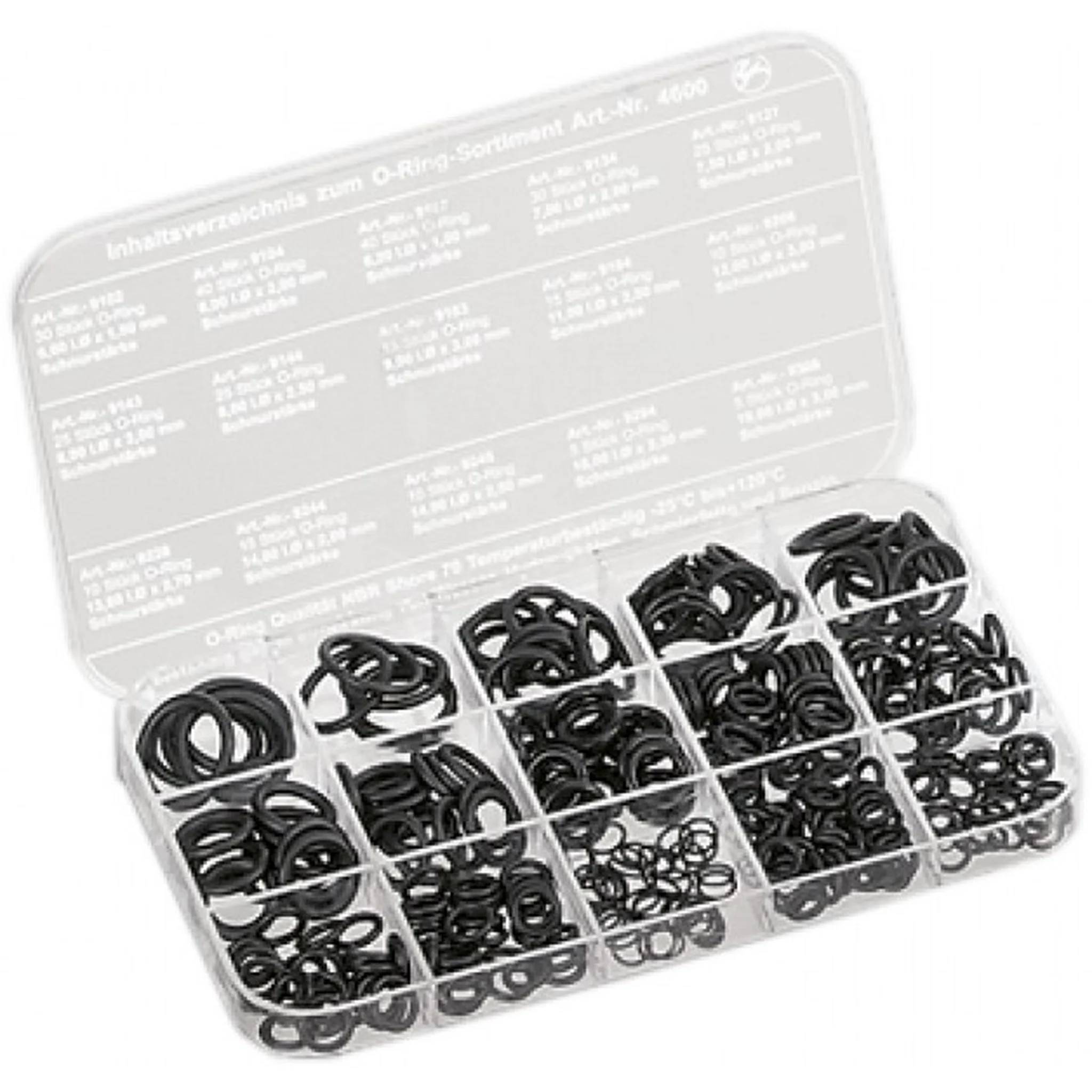 HAAS O-Ring-Sortiment 300 St, kl, 180x105x16mm, i PP-Box tra-0