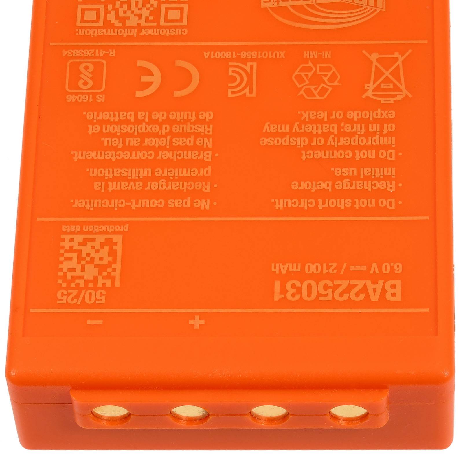 Original HBC Akku für Spectrum 1 Linus 6 Typ BA225031ersetzt HBC BA225030, 6V, NiMH-2