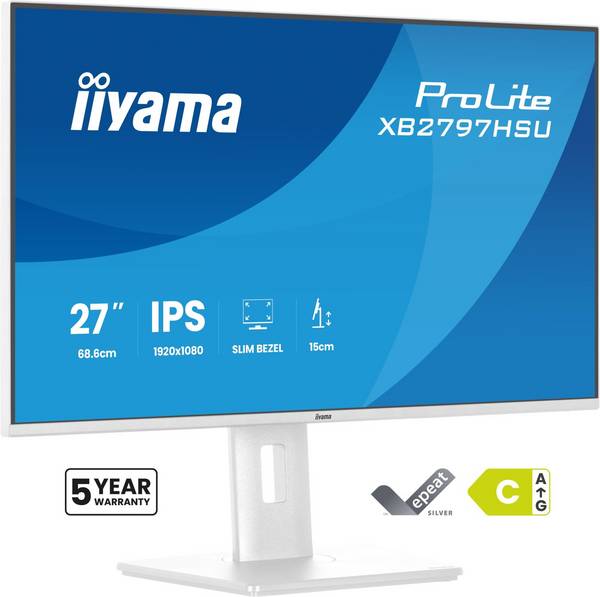 IIYAMA 68.6cm (27) XB2797HSU-W1 16:9 HDMI+DP+2xUSB-C IPS Multimedia-Technik TFT-Monitore