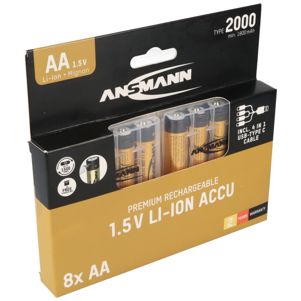 Ansmann 1312-0039 Mignon AA rechargeable lithium 1800 mAh 1.5 V 8 pcs.-0