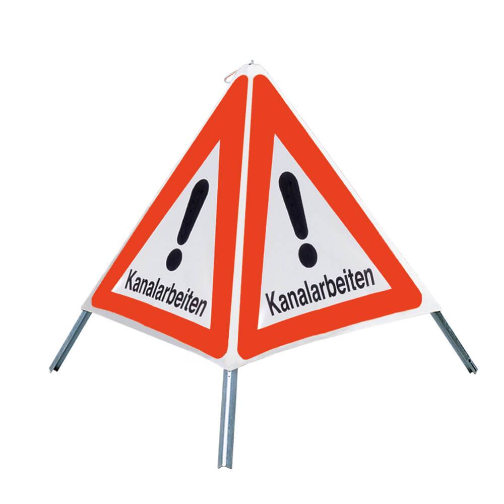 NISSEN Faltsignal mit Warnsymbol Kanalarbeiten, weiß tagesleuchtend, SL 70 cm-0