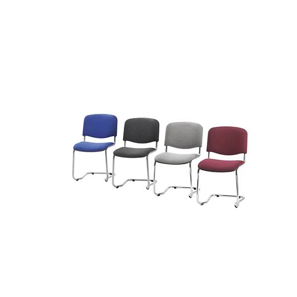 Freischwinger stapelbar Rückenlehne gepolstert Gestell alufarben schwarz VE 4 Stk. NOWY STYL GmbH 86391349-2