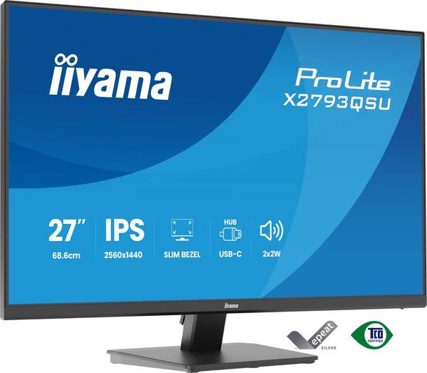 Iiyama ProLite X2793QSU-B1 - LED-Monitor - 68.6 cm (27")2560 x 1440 QHD @ 75 Hz