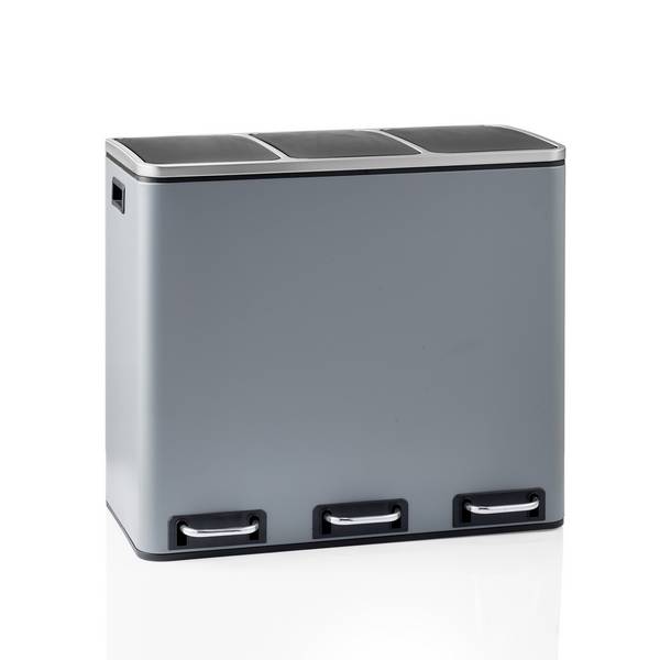 Abfallsammler Mülltrennsystem Clean 9 - 54L (3x18L) Stahl dunkelgrau hjh OFFICE