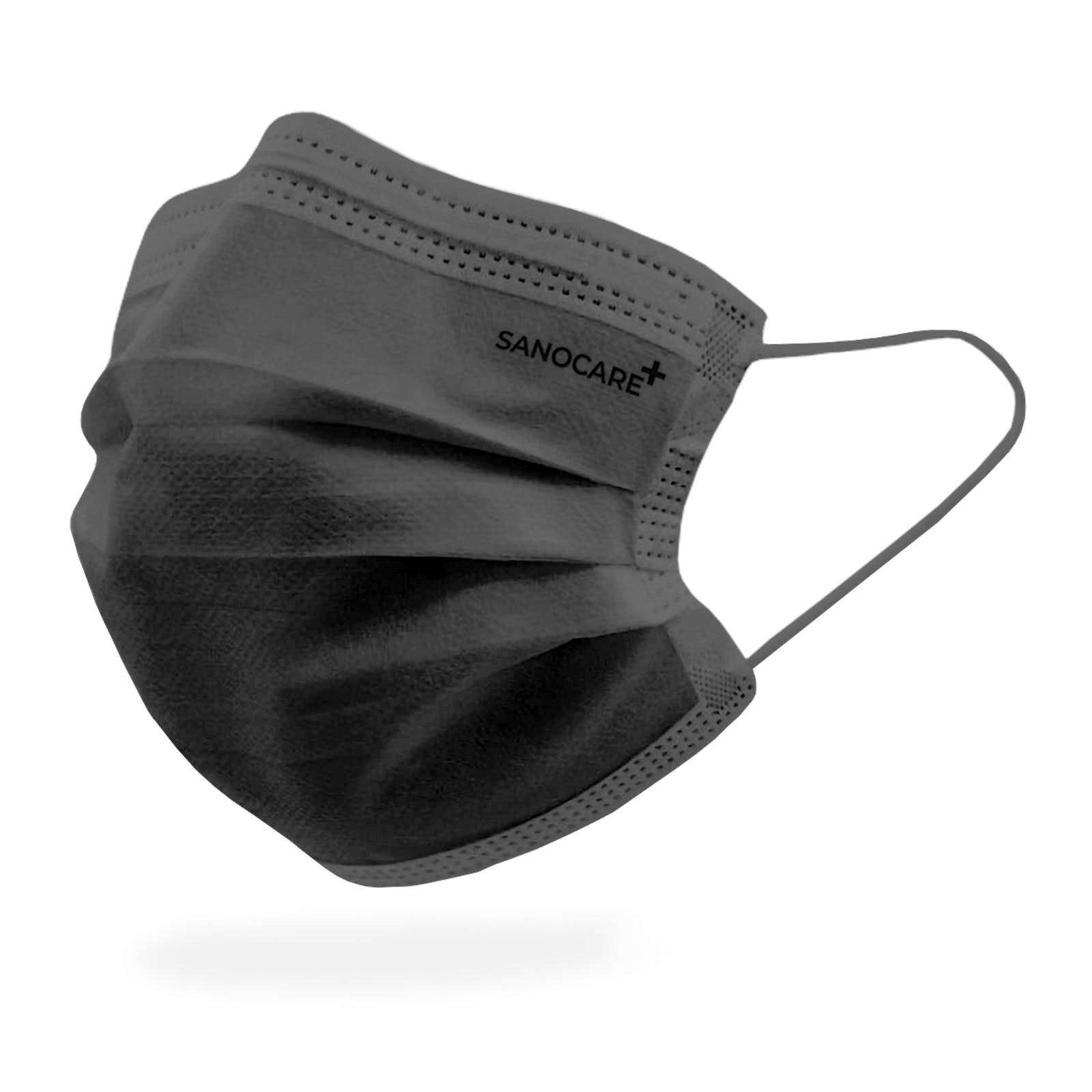 SANOCARE+ Mund-Nasen Maske Typ IIR (50er Box) - Schwarz-1