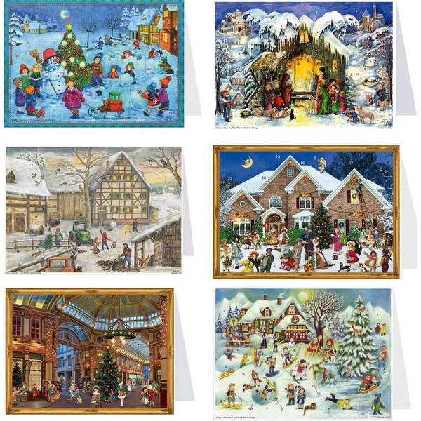 Adventskalenderkarte Querformat, im Display, sortiert 99999AK