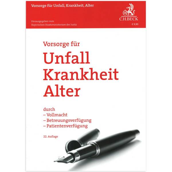 Ratgeber "Vorsorge für Unfall, Krankheit, Alter" Verlag C. H. Beck, DIN A4 RNK 83685