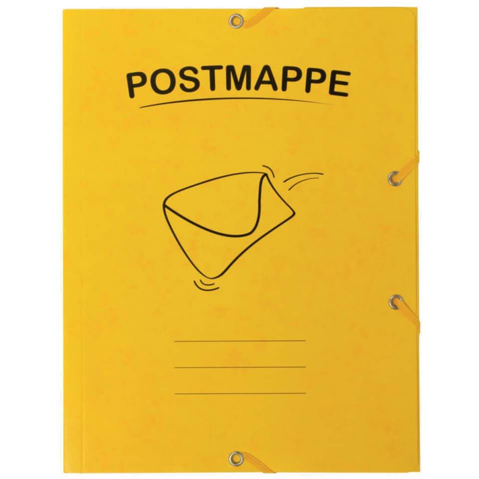 Postmappe A4 Karton FSC gelb Gummizug-0