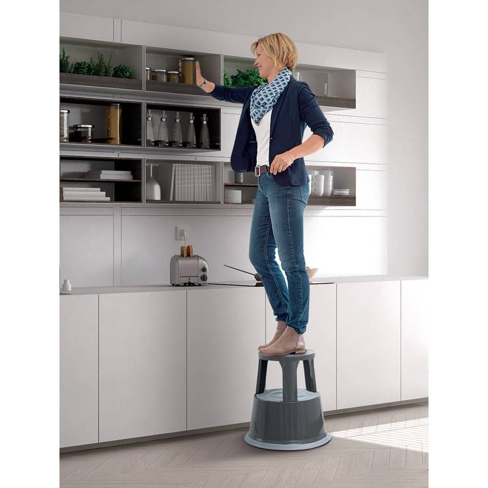 Q-Connect Rollhocker aus Metall - Gewicht 5 kg, schwarz-2