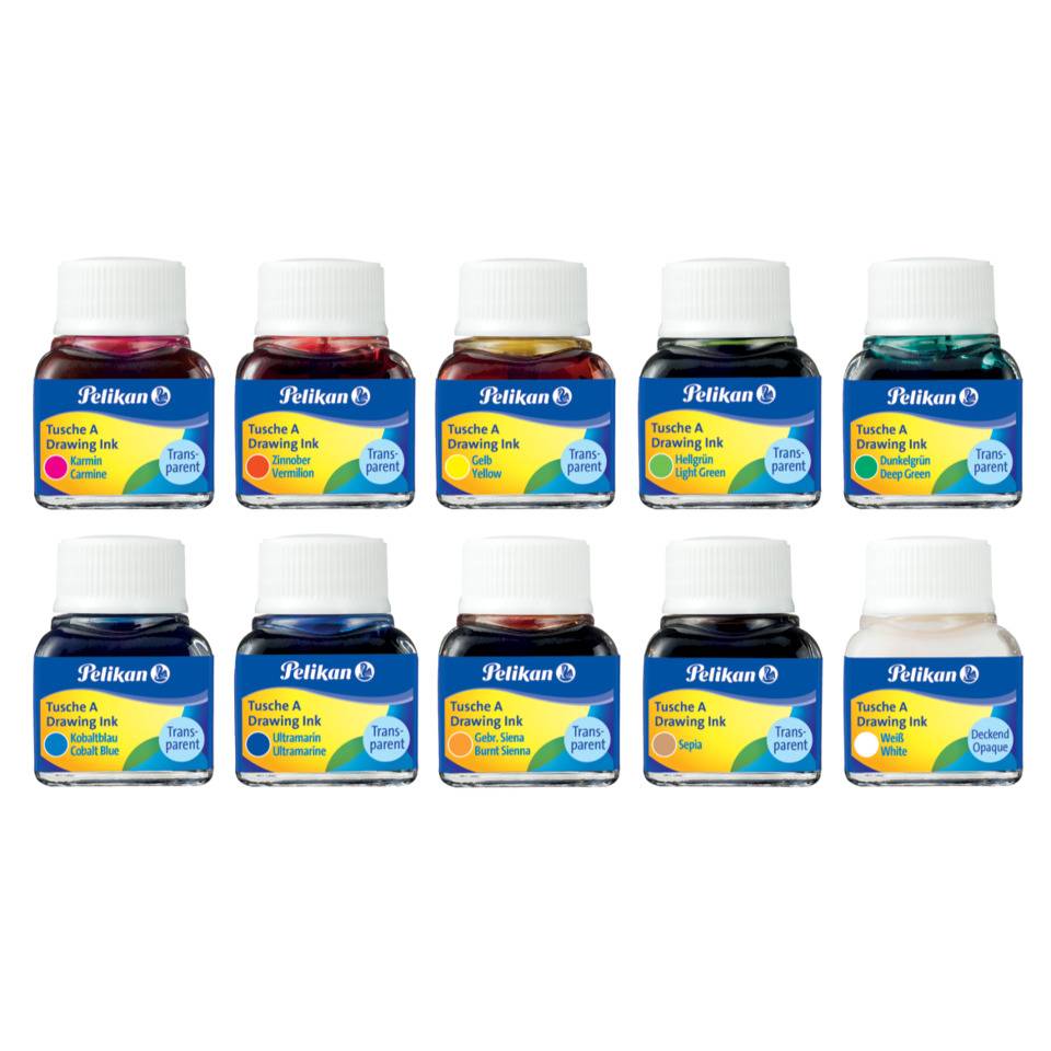 Pelikan Tusche A, Inhalt: 10 ml im Glas, karminrot (2)-3