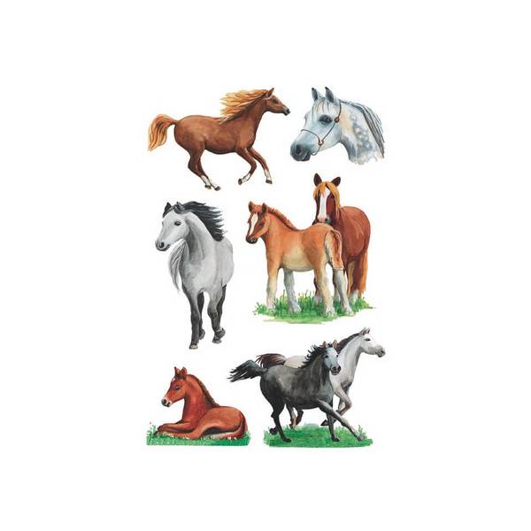 HERMA 100/8 Decor-Sticker Pferderass Mehrfarbig Permanent Haftend 3 Blatt Packung