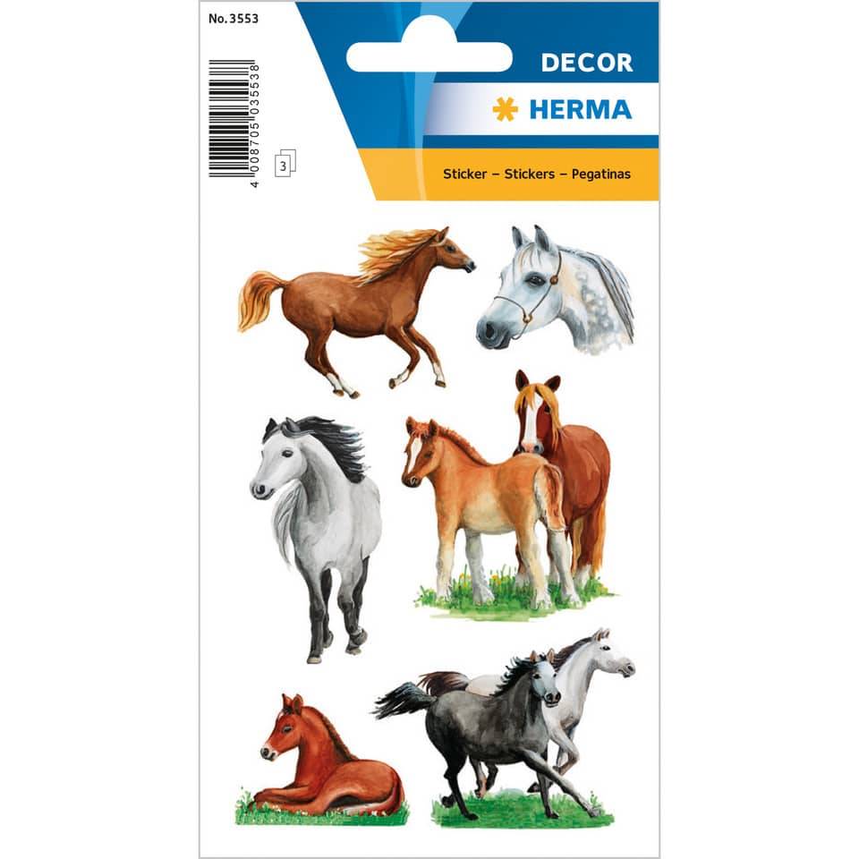 HERMA 100/8 Decor-Sticker Pferderass Mehrfarbig Permanent Haftend 3 Blatt Packung-2
