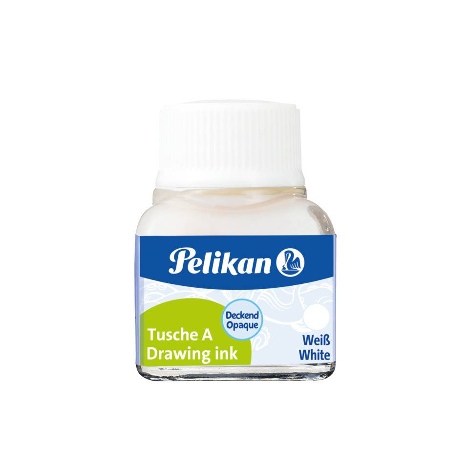 Pelikan Tusche A, Inhalt: 10 ml im Glas, Weiß (18)-3