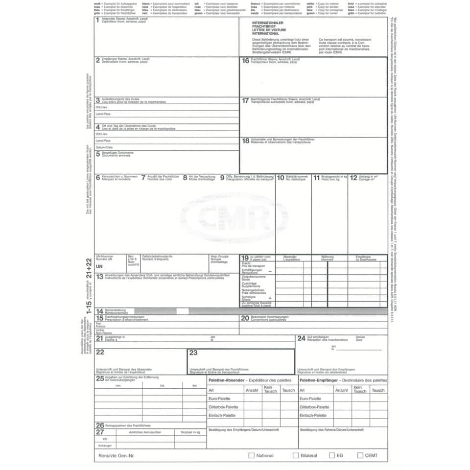 RNKVERLAG - CRM-Frachtbrief - 4 Blatt - A4 (Packung mit 50)-2
