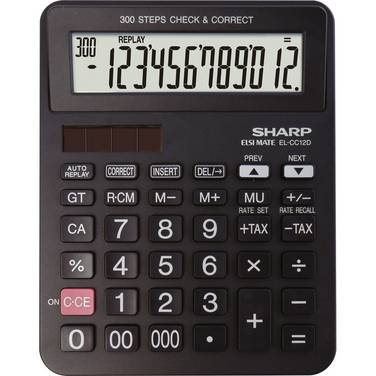 SHARP - EL-CC12D Taschenrechner schwarz