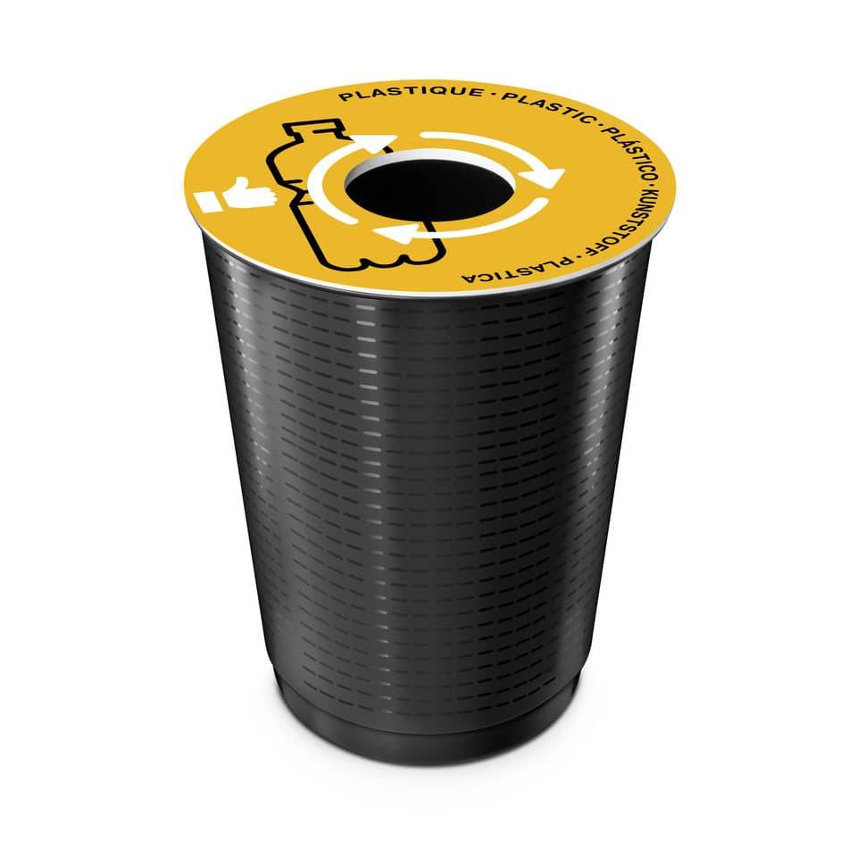 Papierkorb Deckel - Ø 380 mm gelb für Kunststoff.-4
