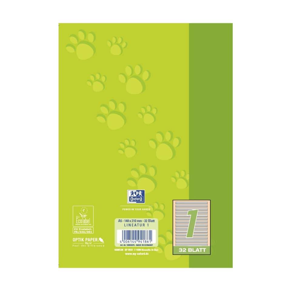 Schule Schulheft A5 32 Blatt Lineatur 1 90 g/qm Optik Paper-2