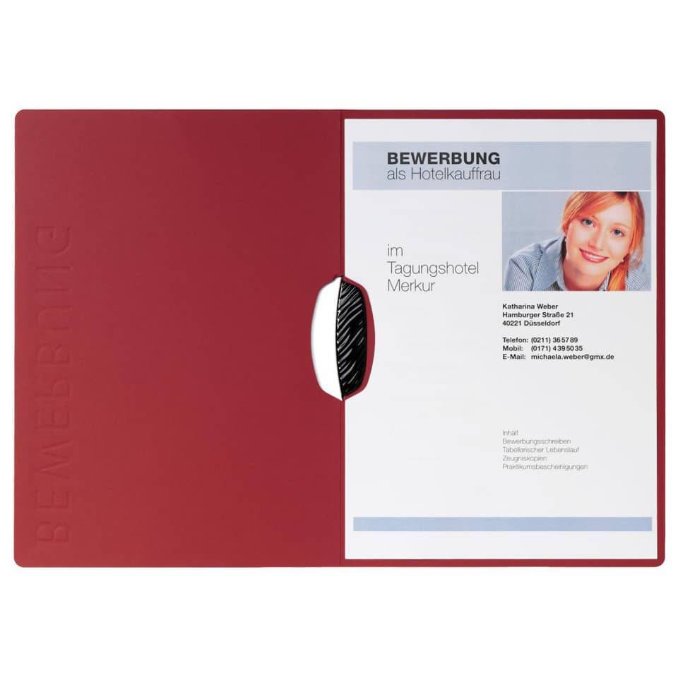 Bewerbungsmappe Swing A4 mit Prägung rot-4