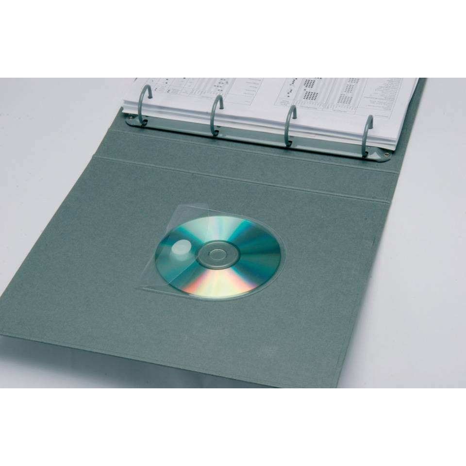 CD/DVD-Hüllen selbstklebend - mit selbstklebender Lasche, transparent, Packung-4