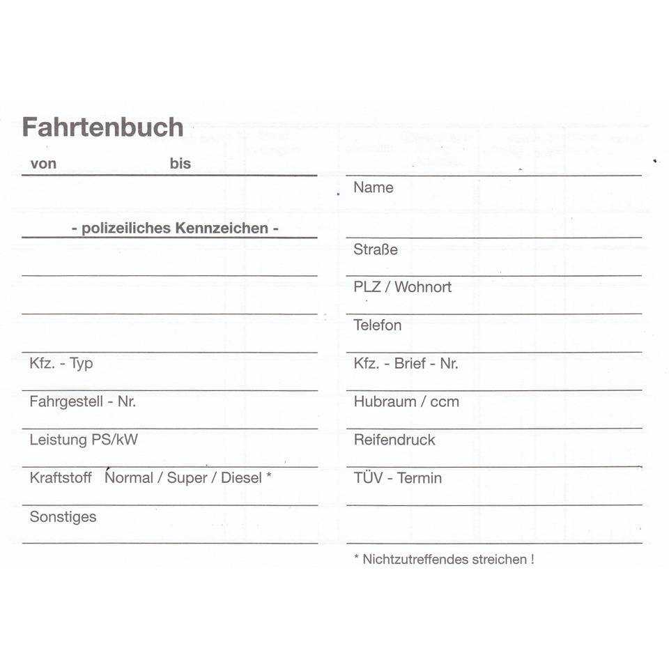 Fahrtenbuch A6 20 Blatt PVP 4261-2