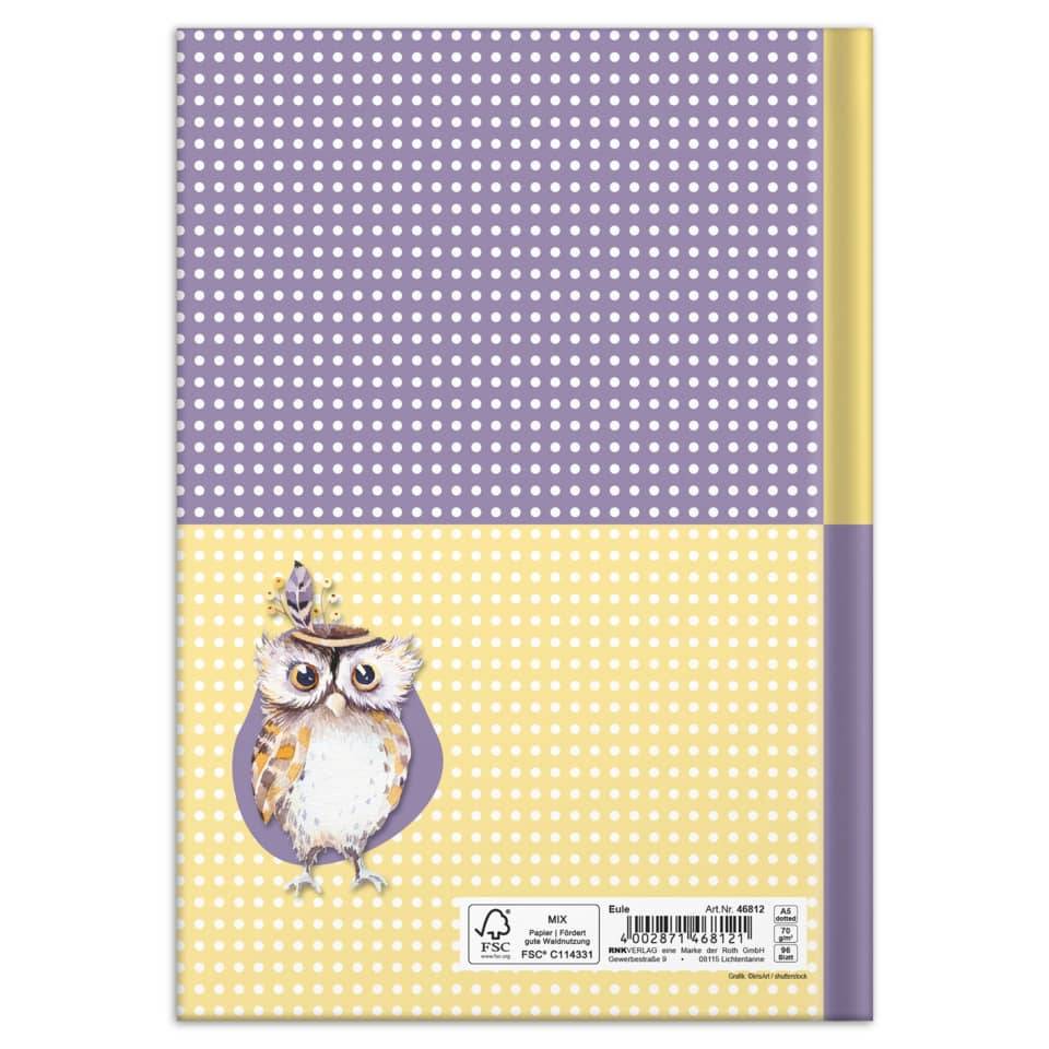 RNK Verlag Notizbuch "Eule", DIN A5, 96 Blatt, dotted-3