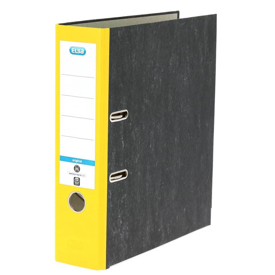 Ordner smart Wolkenmarmor A4 80mm gelb-2