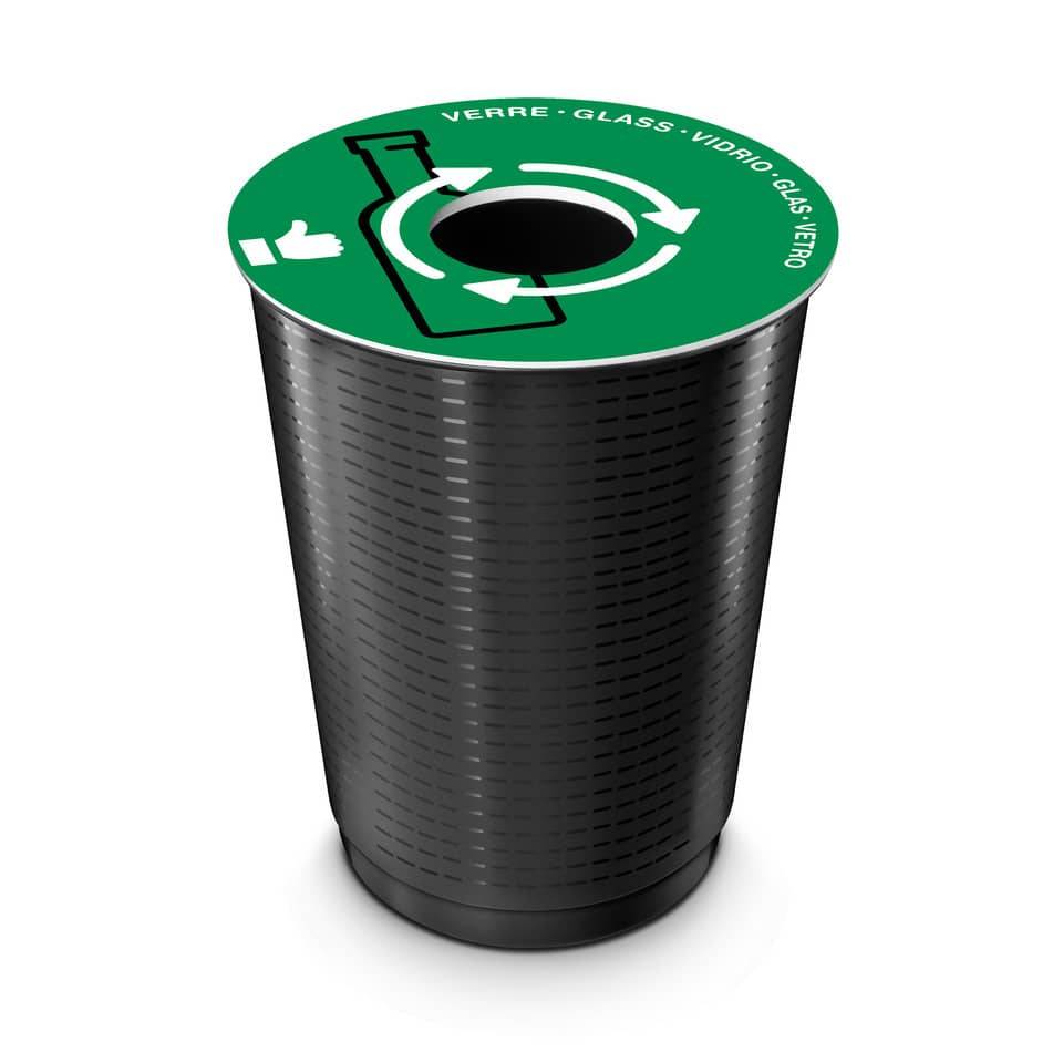 Papierkorb Deckel - Ø 380 mm grün für Glas.-3