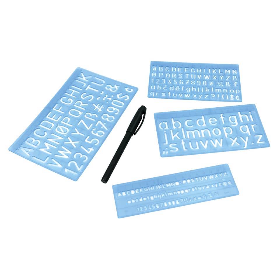 WEDO Schriftschablonen-Set, Schrifthöhen: 5 mm, 10 mm, 20 mm-2