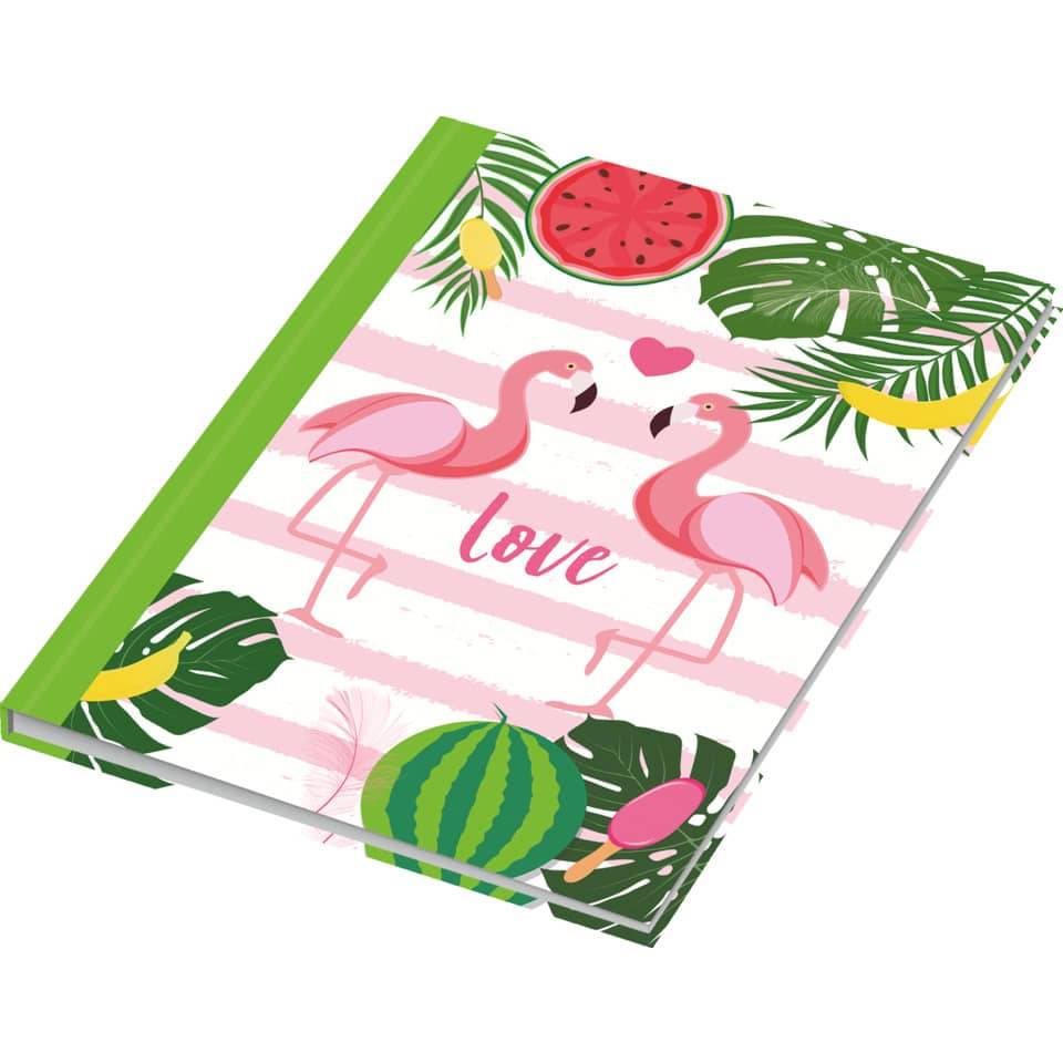 Notizbuch A5 Flamingo grün dotted 96 Blatt-1