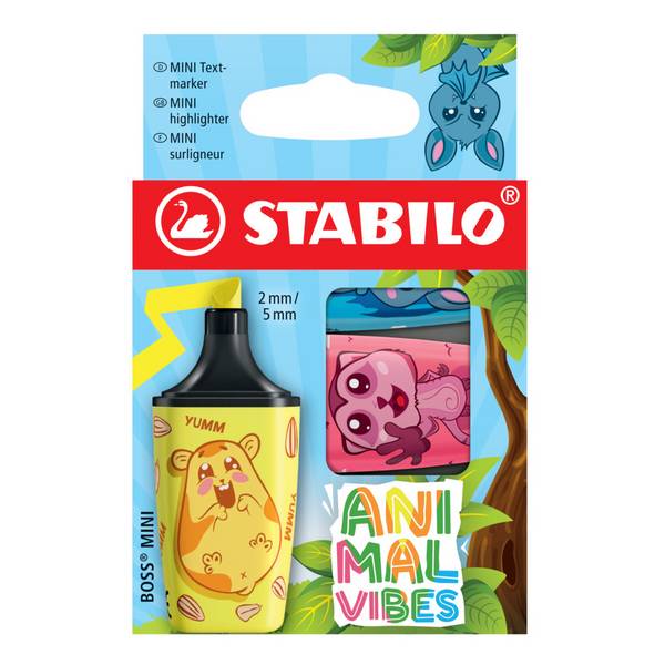 Textmarker BOSS MINI Animal Vibes 3 Stück/3 Farben