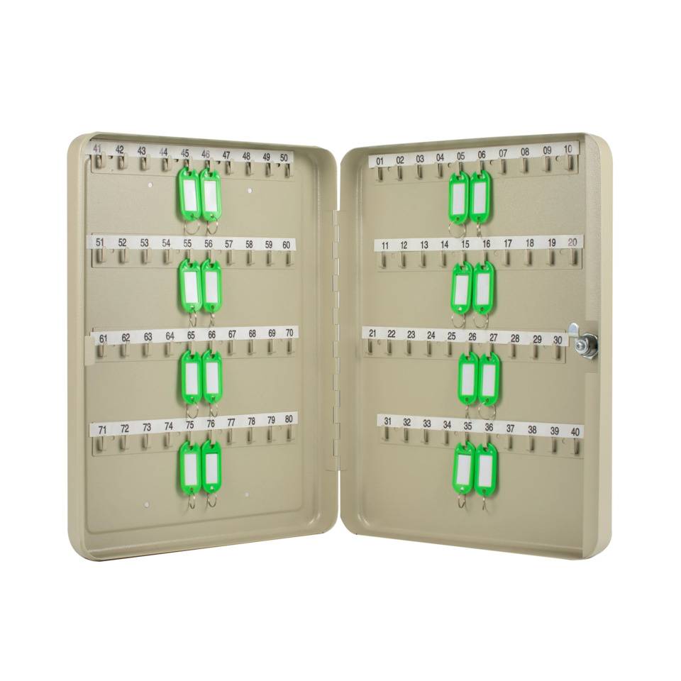 Schlüsselschrank Pearl grey - 80 Haken Zylinderschloss.-2