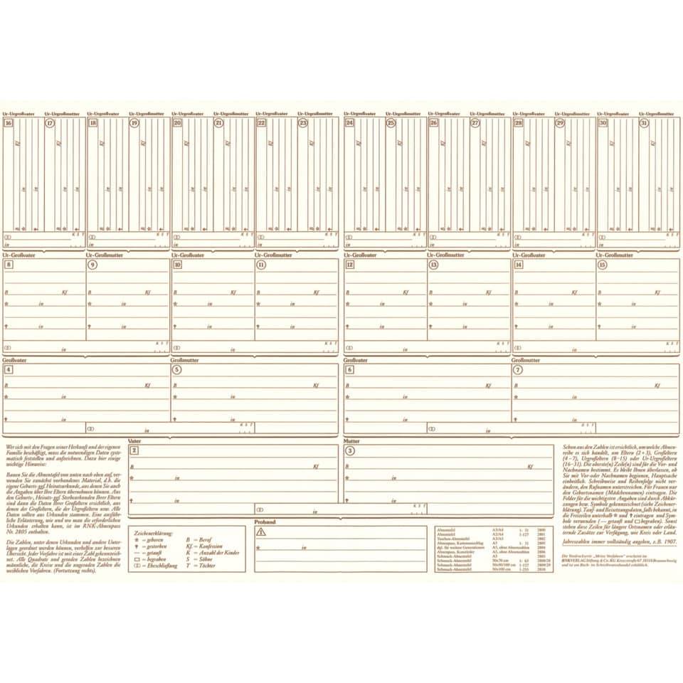 RNK Verlag Ahnentafel "Meine Vorfahren", DIN A3 (6530250)-3