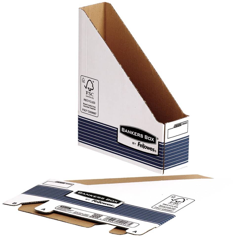 Bankers Box Archiv-Stehsammler Recycling-Karton weiß/blau , DIN A4-3