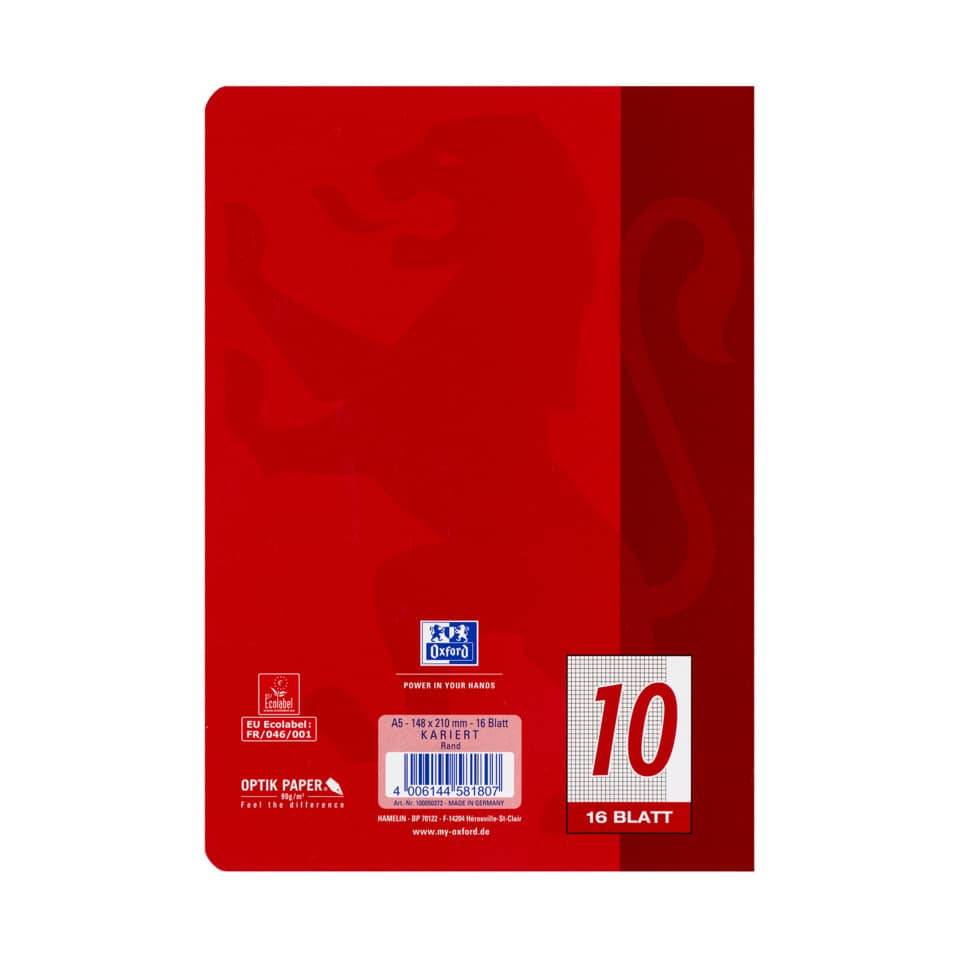 Schulheft A5 Lineatur 10 16 Blatt rot-2