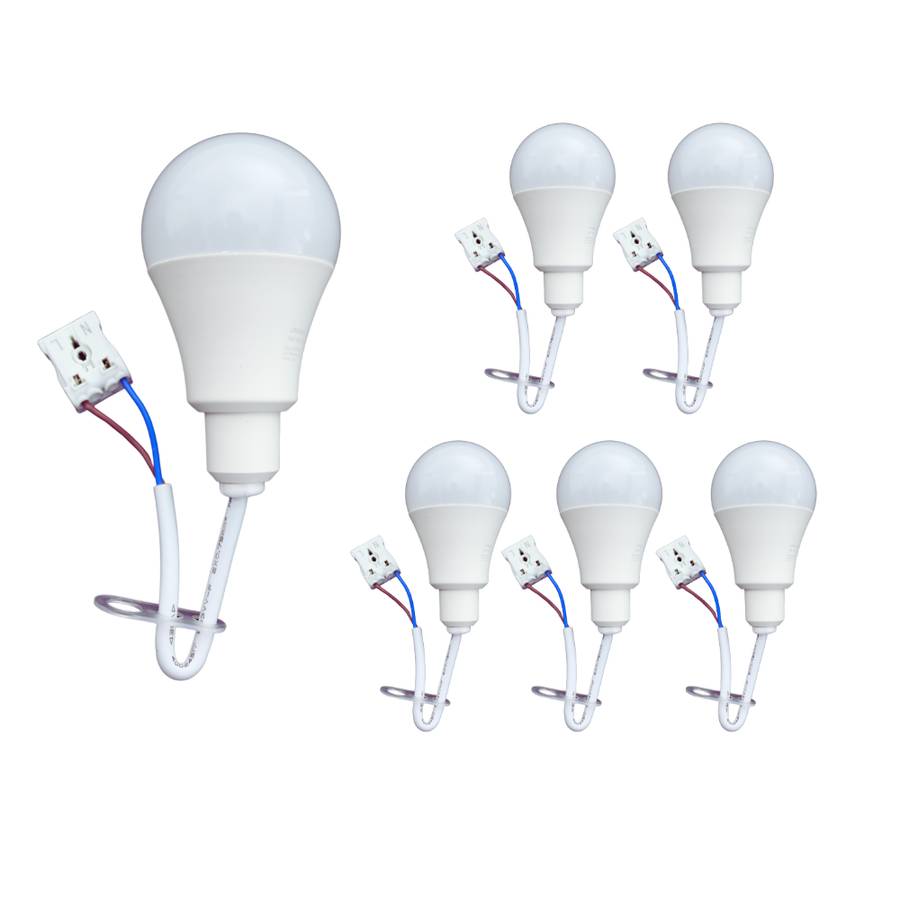 LUXULA 6er - Set LED Renovierungslampe 11W 4000K Neutralweiß Baustellenlampe mit Praktischer Klemme und Kabel Weiß-0