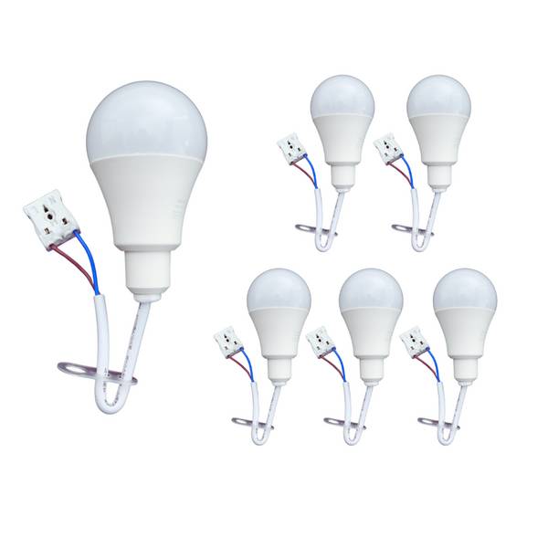 LUXULA 6er - Set LED Renovierungslampe 11W 4000K Neutralweiß Baustellenlampe mit Praktischer Klemme und Kabel Weiß